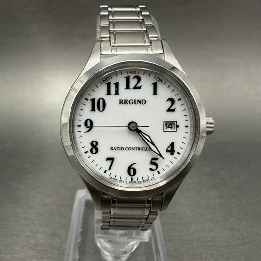 Citizen Reguno Watch Women 28mm White Dial Silver Tone Date Round Runs Solar0