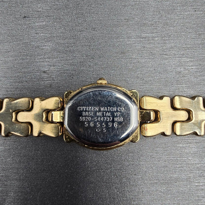 Citizen Watch Women 18mm Black Dial Gold Tone Oval 5920-S44737 New Battery10