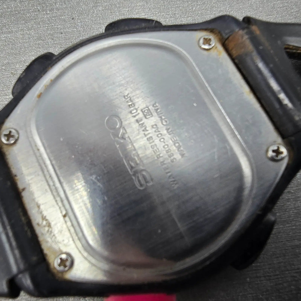 Seiko Super runner Watch Men 43mm Black Alarm Chronograph S680-00A0 Solar READ!!10