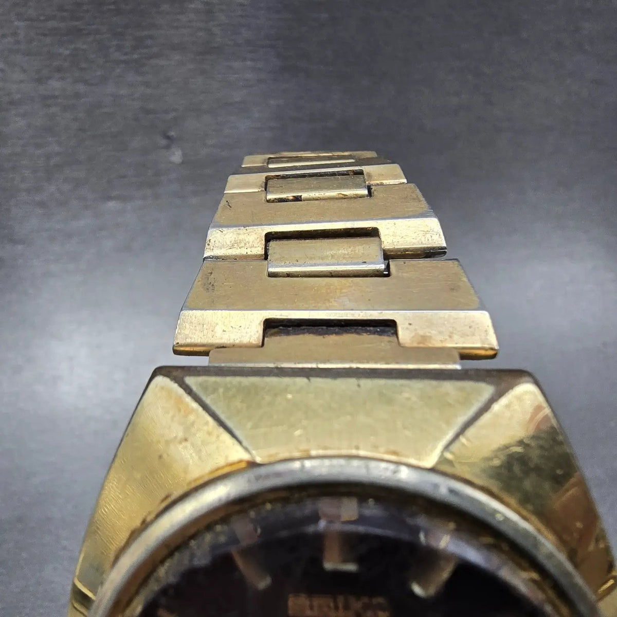 Seiko Automatic Watch Men 37mm Brown Dial Gold Tone Daydate 6309-7009 Runs VTG4