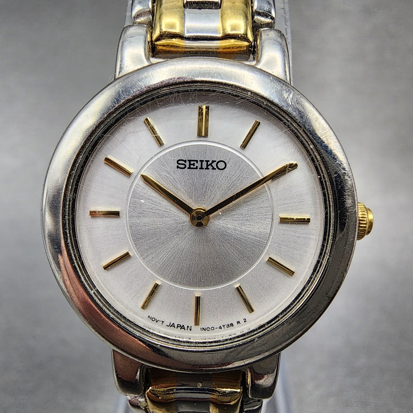 Seiko Watch Women 24mm White Dial Two Tone Round 1N001E19 New Battery1