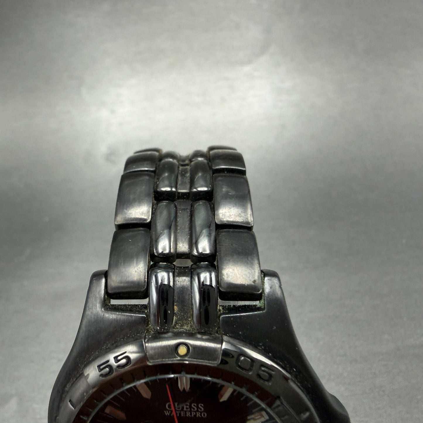 Guess Waterpro Dive Watch Men 40mm Black Dial Black Tone Date Round New Batt5
