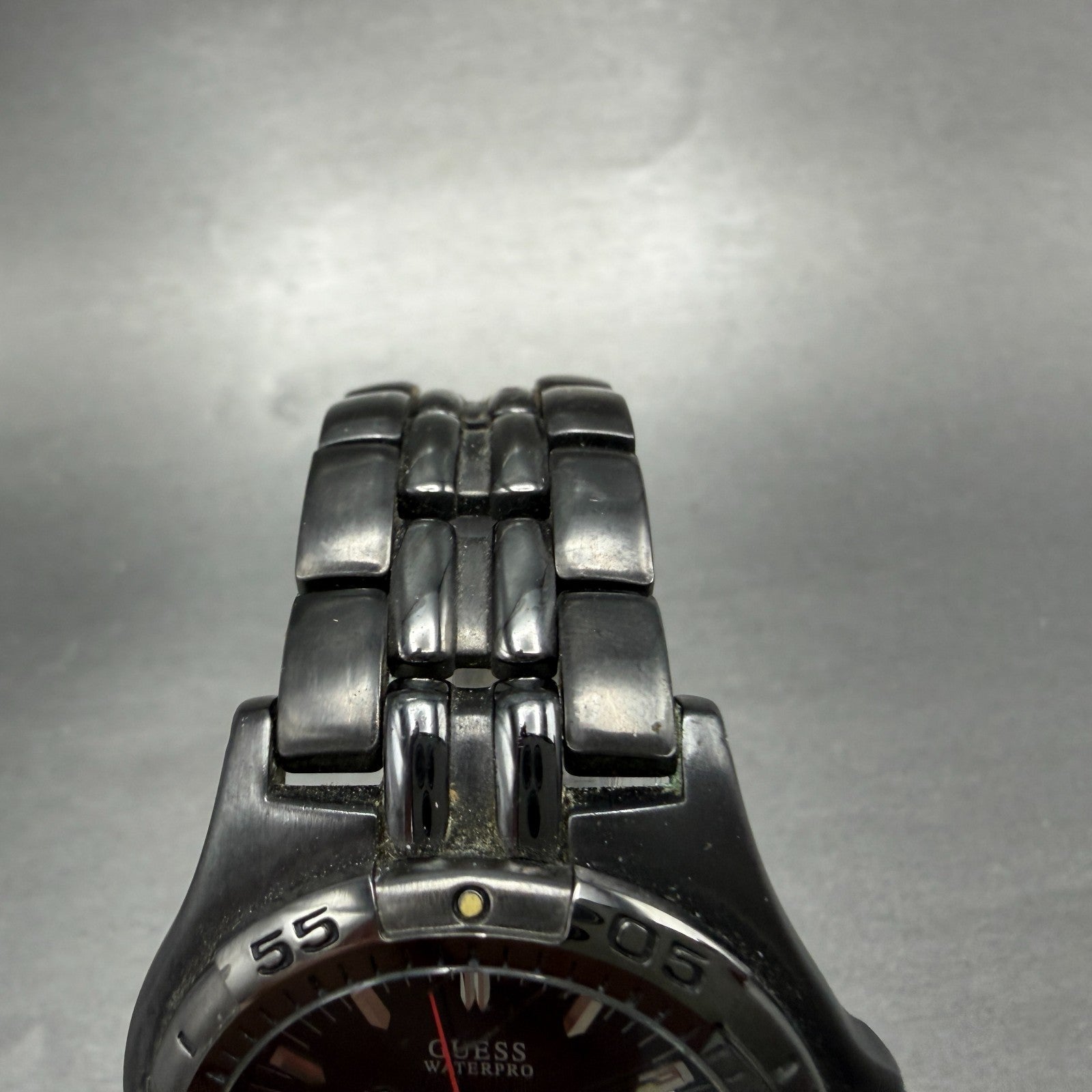 Guess Waterpro Dive Watch Men 40mm Black Dial Black Tone Date Round New Batt5