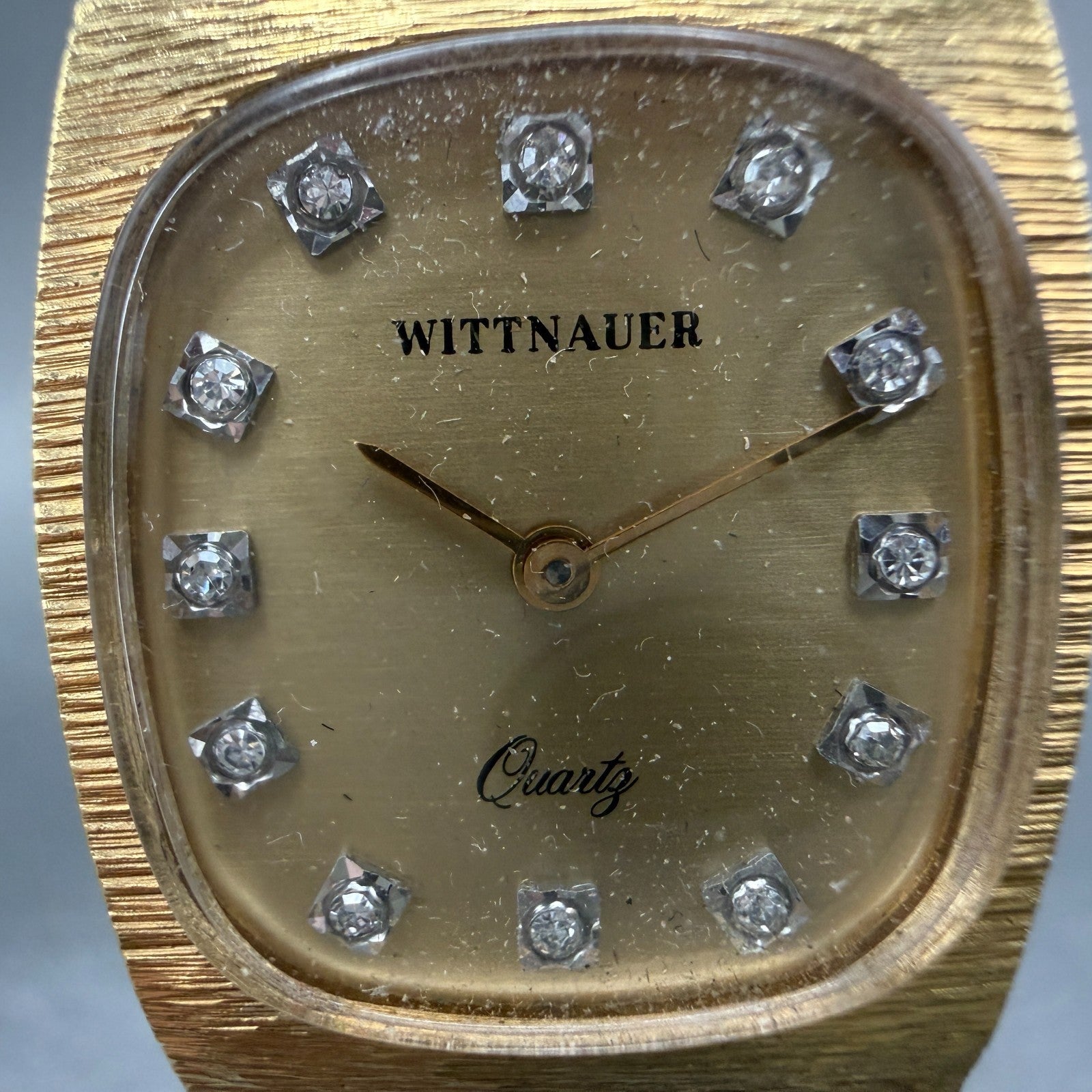 Wittnauer Watch Women 24mm Gold Dial Gold Tone Oval Diamond Markers New Battery1