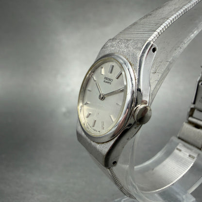 Seiko Watch Women 20mm Silver Dial Silver Tone Round 1400-0039 New Battery VTG2