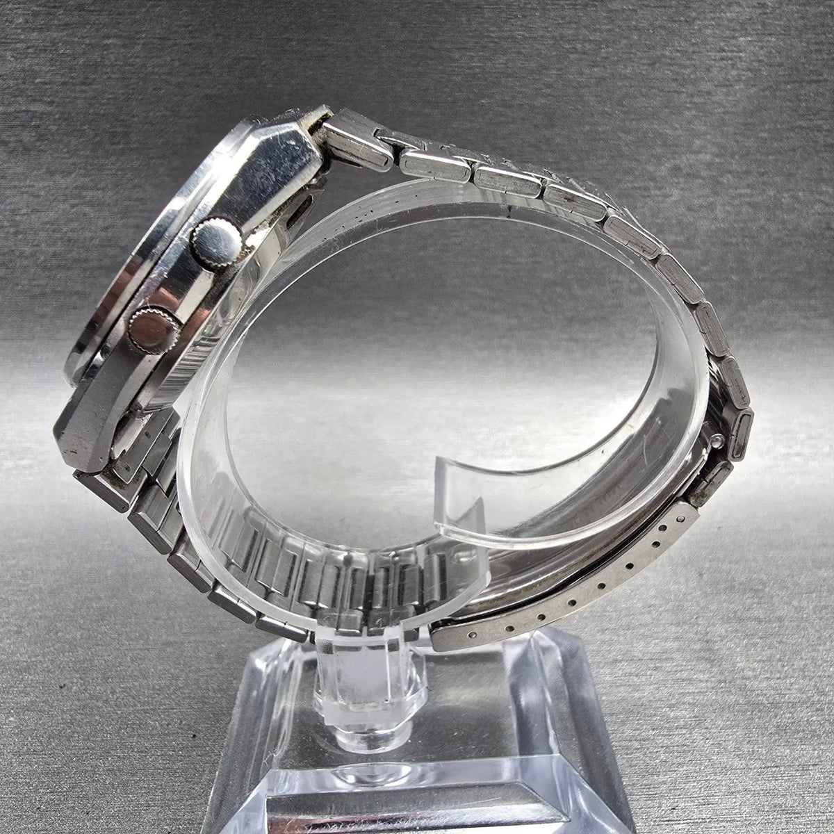 Seiko SQ Watch Men 35mm Black Dial Silver Tone Daydate Alarm 7223-6019 New Batt6