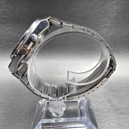Seiko SQ Watch Men 35mm Black Dial Silver Tone Daydate Alarm 7223-6019 New Batt6