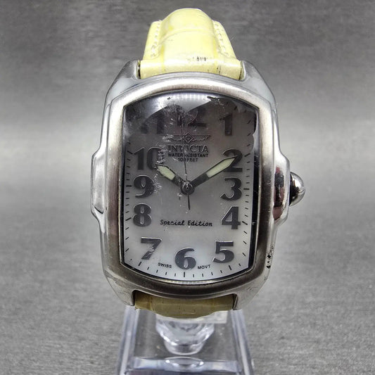 Invicta Lupah Watch 29mm MOP Dial Silver Tone Rectangle 5168 New Battery HUK0