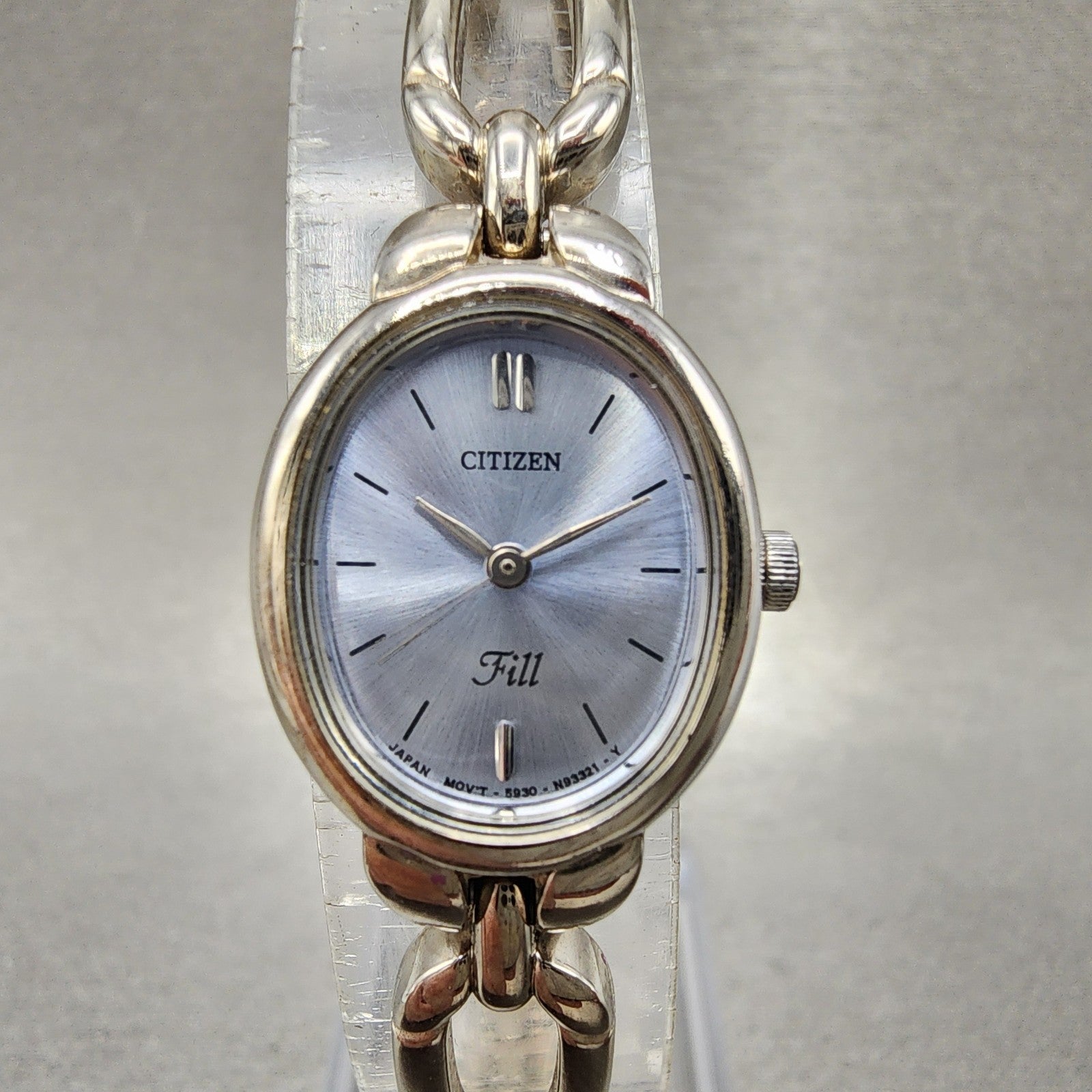 Citizen Fill Watch Women 18mm Blue Dial Silver Tone Oval 5930S75497 New Battery0