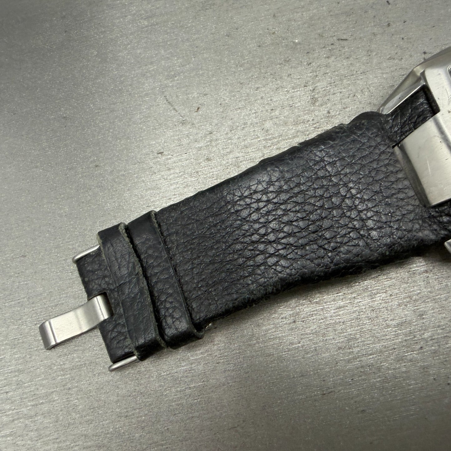 Diesel Bugout Watch Men 49mm Black Dial Steel Daydate Rectangle DZ-1215 New Batt6