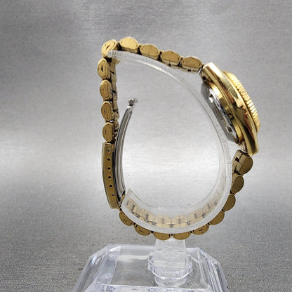 Seiko 5 Automatic Watch Women 24mm Champagne Dial Gold Tone Daydate Runs8