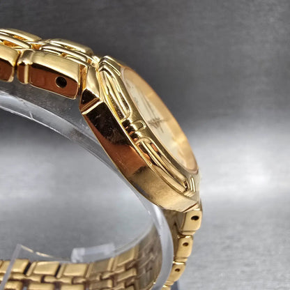 Seiko Watch Women 26mm Cream Dial Gold Tone Date Round 7N82-0AT0 New Battery JP3