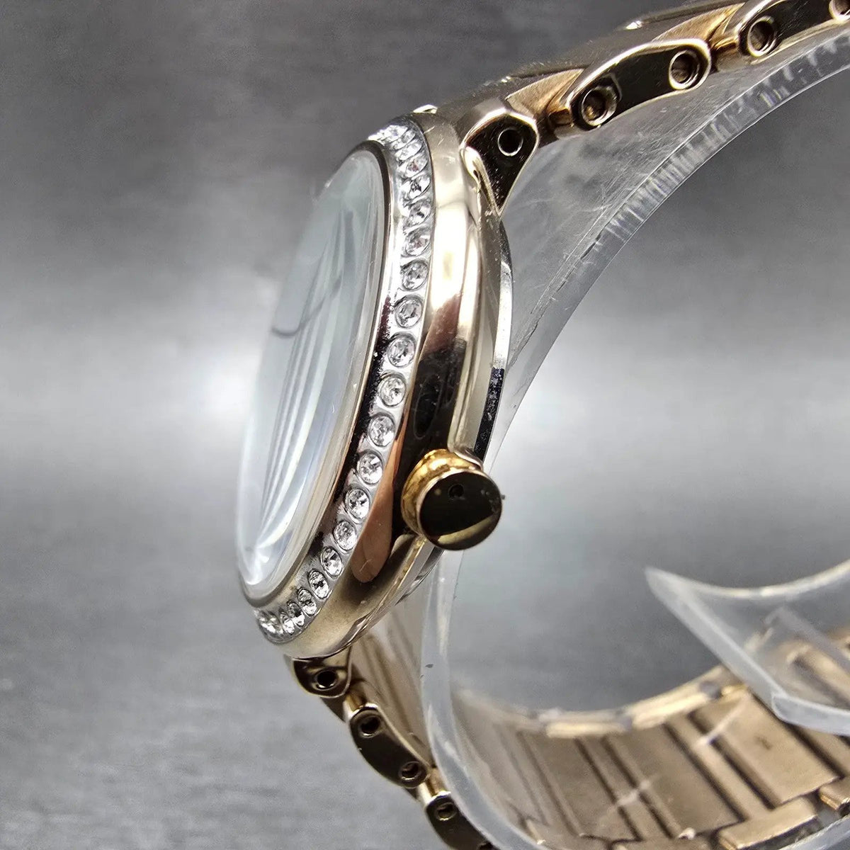Citizen Silhouette Crystal Eco-Drive Watch Women 30mm MOP Dial Rose Gold Round z2