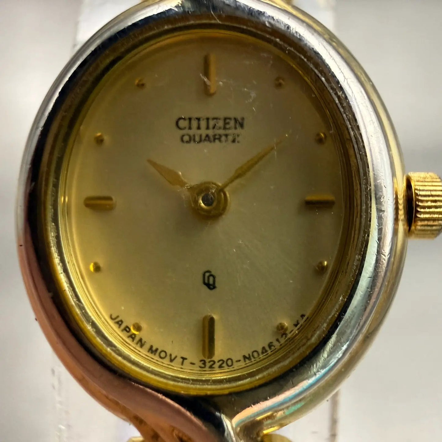 Citizen Watch Women 17mm Champagne Dial Two Tone Oval 3220-S32909 New Battery1