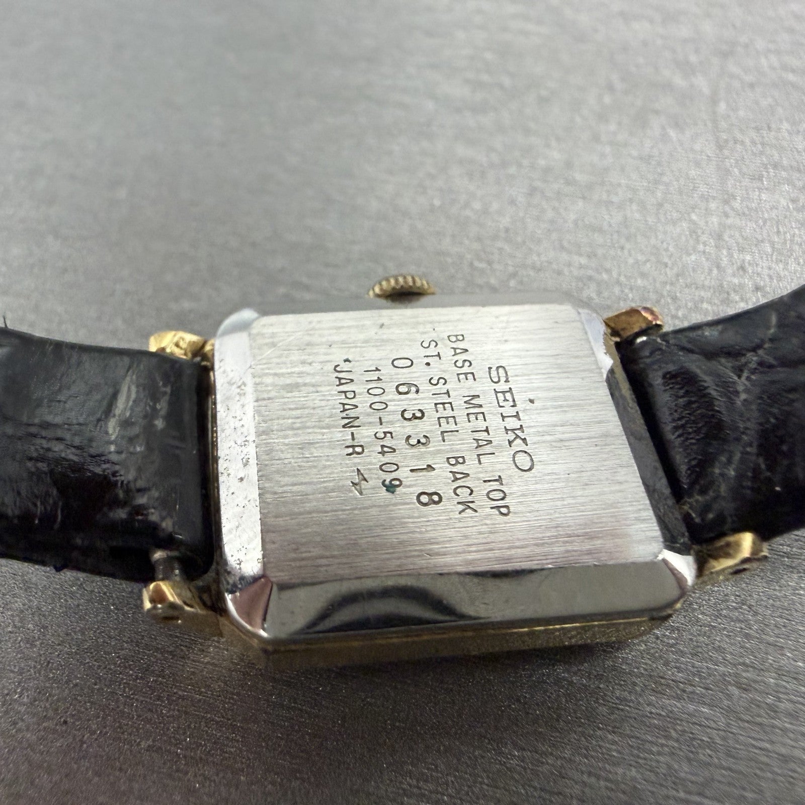 Seiko Tank Watch Women 18mm White Dial Gold Tone Manual Wind 1100-5409 PARTS10