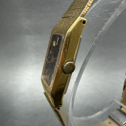 Seiko Tank Watch Women 13mm Brown Dial Gold Tone Rectangle 1320-5990 New Battery2