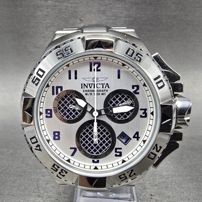 Invicta Excursion Chronograph Dive Watch Men 51mm Silver Dial Steel New Battery0