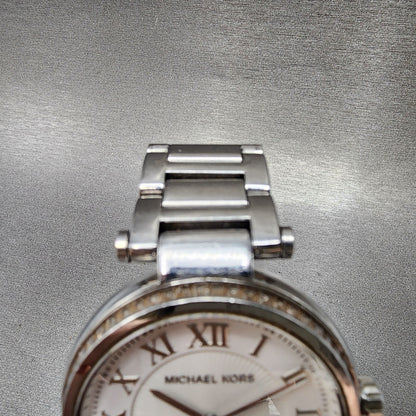 Michael Kors Skylar Watch Women 42mm White Dial Silver Tone MK5866 New Battery4