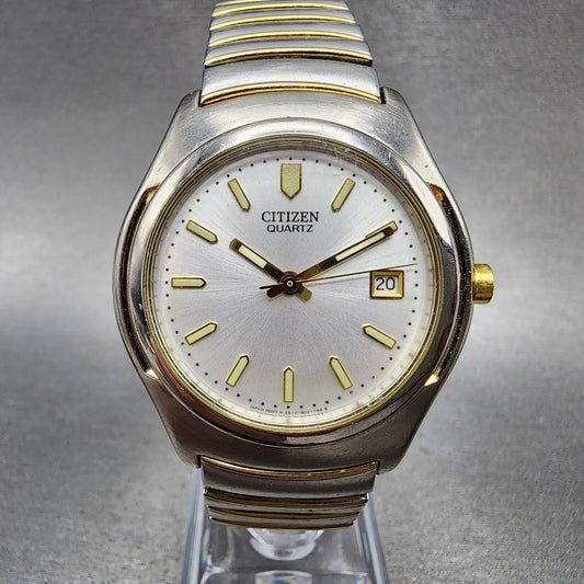 Citizen Watch Men 36mm Silver Dial Two Tone Date Round 2510-S011604 New Battery