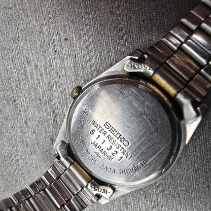 Seiko SQ Watch Women 24mm Gold Dial Two Tone Daydate 2A23-0030 New Battery VTG10
