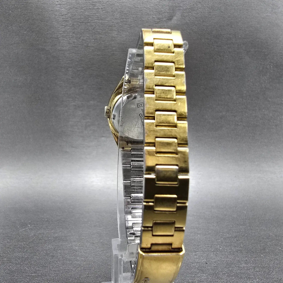 Seiko5 Automatic Watch Women 24mm Gold Dial Gold Tone Daydate 4206-0180 PARTS8