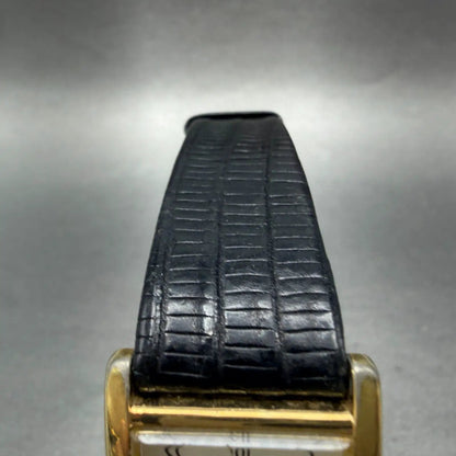 Seiko Pulsar Tank Watch Men 24mm Cream Dial Gold Tone V250-5000 New Battery VTGL4