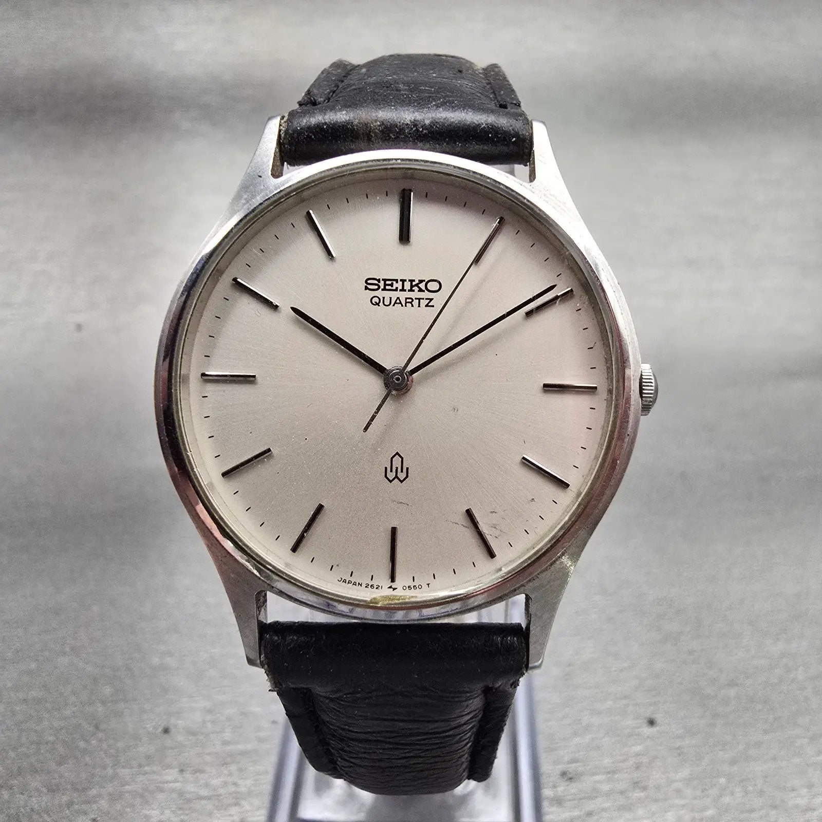 Seiko Watch Men 33mm Silver Dial Silver Tone Round 2621-0160 New Battery Vintage0