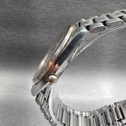 Seiko SQ Mens Watch 34mm Silver Dial Two Tone Daydate Round 8123-8009 New Batt2