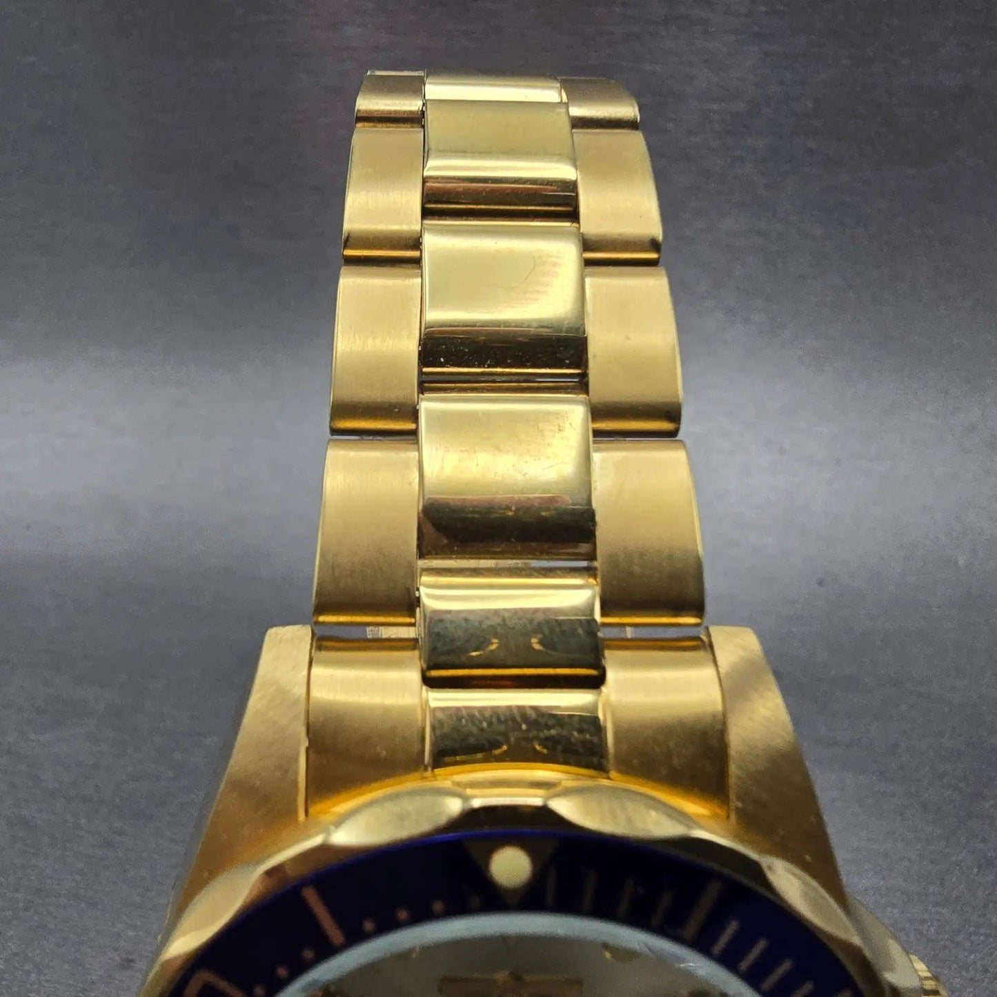 Invicta Pro Diver Watch Men 40mm Champagne Dial Gold Tone Date 14124 New Batt LH4