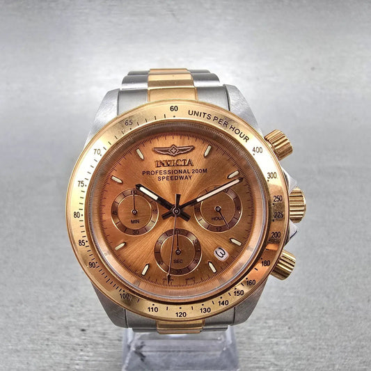 Invicta Speedway Chronograph Watch Men 39mm Rose Dial Two Tone Date 6933 New Bat0