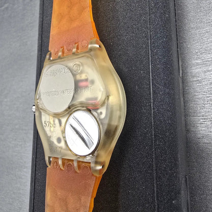 Swatch Musicall Adam Watch Men 34mm Skeleton Dial Alarm SLZ106 New Battery NOS13