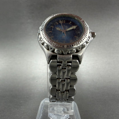 Fossil Blue Dive Watch Women 29mm Blue Dial Silver Tone Date Round AM3581 Newbat5