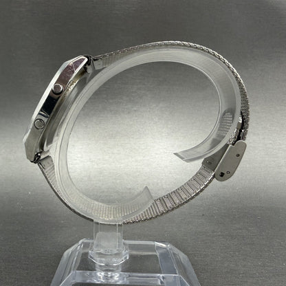 Casio W-90 Watch Men 35mm Digital Silver Tone Rectangle Chronograph VintagePARTS7