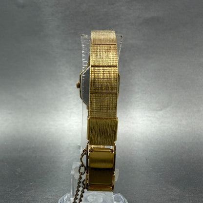 Seiko Watch Women 20mm Champagne Dial Gold Tone Octagon 1221-5270 New Battery7