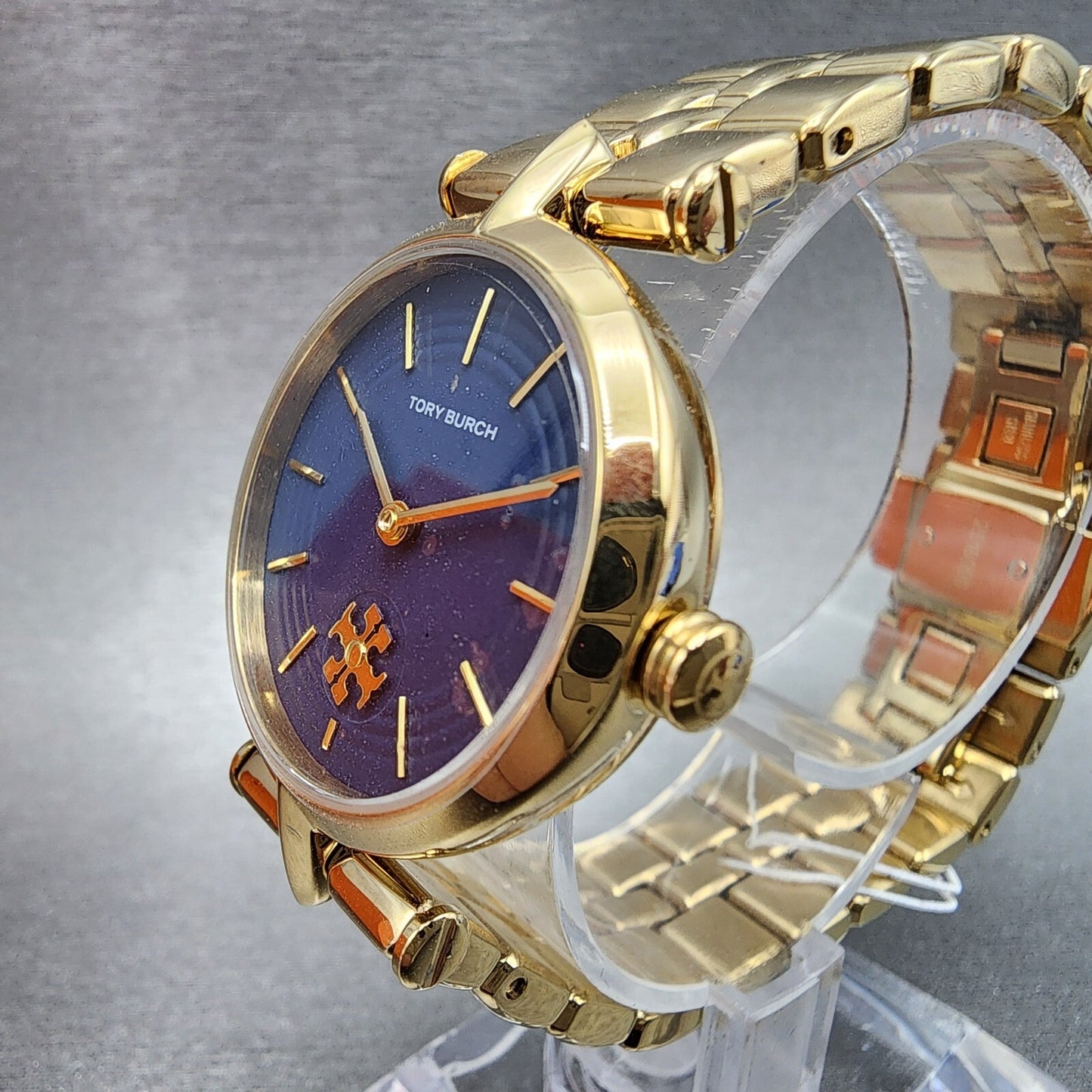 Tory Burch Kira Watch Women 30mm Blue Dial Gold Tone Round TBW2043 Quartz3