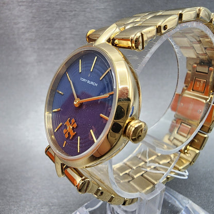 Tory Burch Kira Watch Women 30mm Blue Dial Gold Tone Round TBW2043 Quartz3