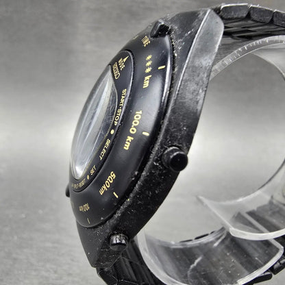Seiko Giugiaro Watch Men 39mm Black Digital Alarm Chronograph A828-4019 New Batt2