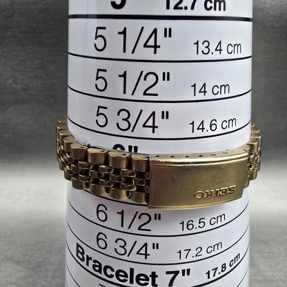 Seiko Watch Women 23mm Gold Dial Gold Daydate Round 7N83-0041 New Battery JP9