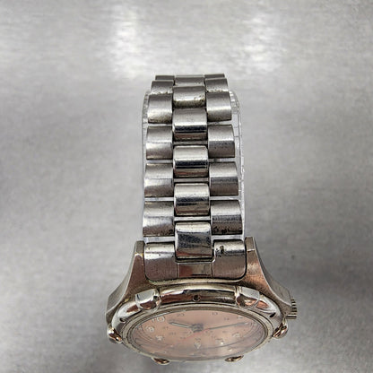 Wenger SAK Design Watch Women 29mm Salmon Dial Silver Tone Date Round New Batt