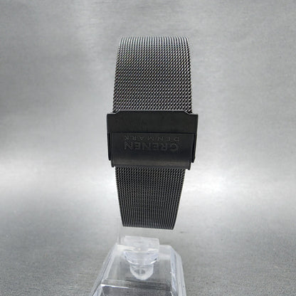 Skagen Grenen Tank Watch Men 29mm Silver Dial Black Tone Date Rectangle New Batt7