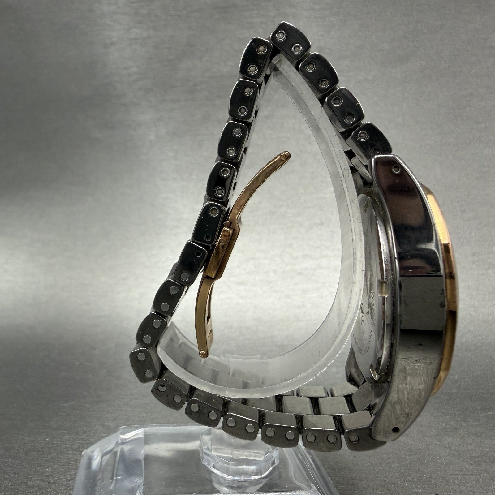 Swiss Precimax Chronograph Watch Women 38mm Black Dial Ceramic Date New Batt8