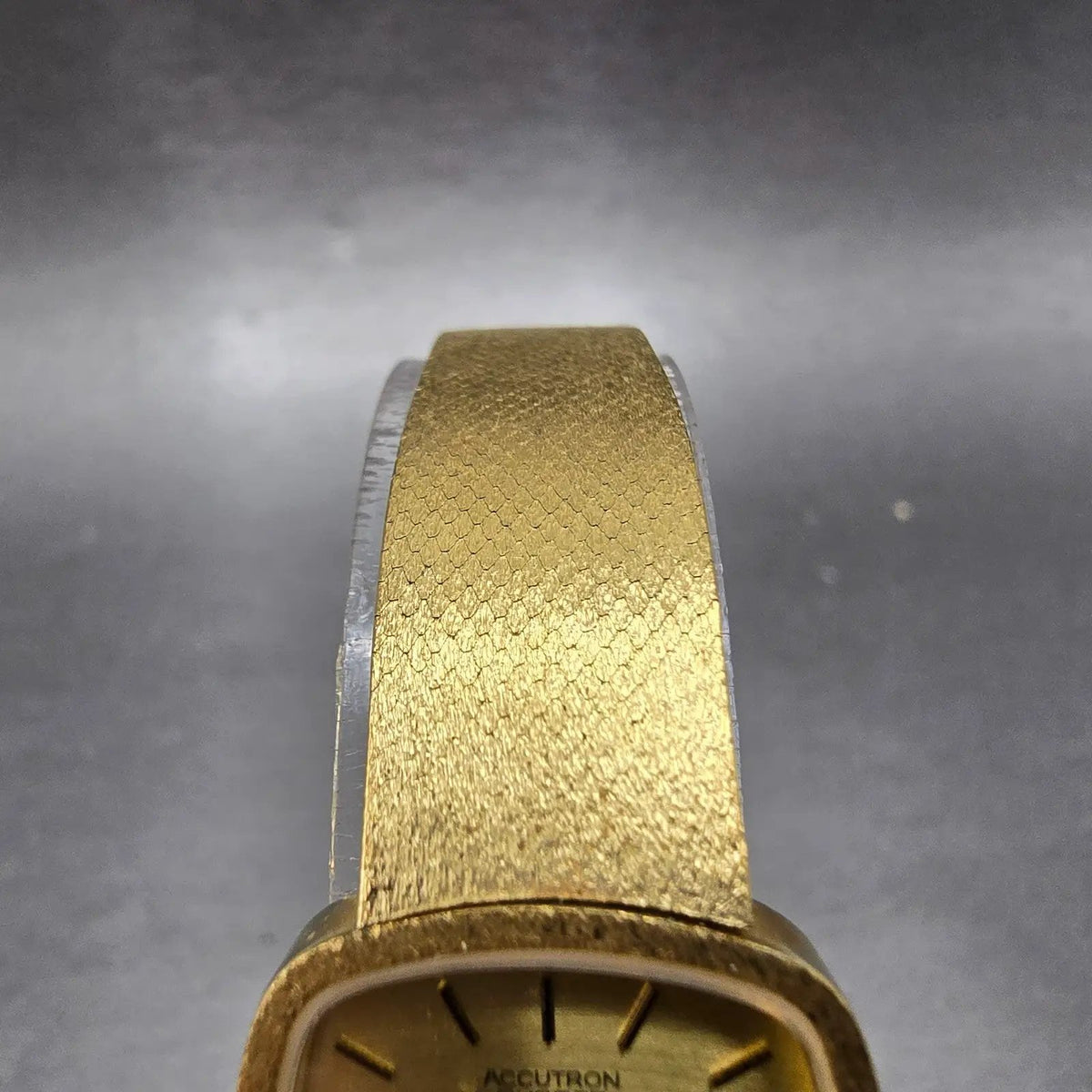 Bulova Accutron Watch Women 20mm Champagne Dial Gold Tone Rectangle P9 PARTS5