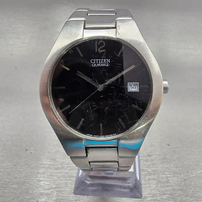 Citizen Watch Men 36mm Black Dial Silver Tone Date Round 2510-S99281 New Battery0