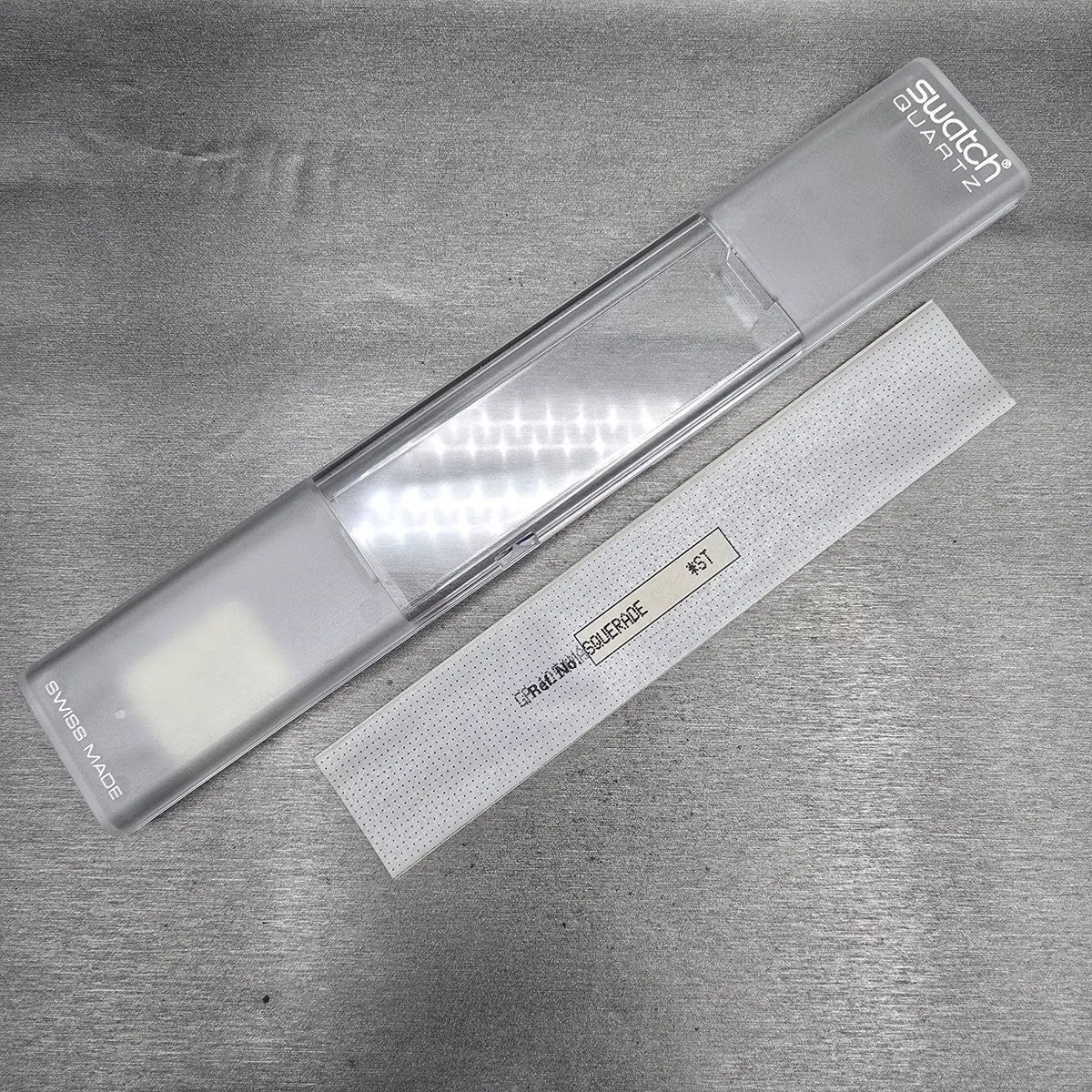 Swatch Masquerade Watch Men 34mm White Dial Pink Case GP105 New Battery NOS READ17