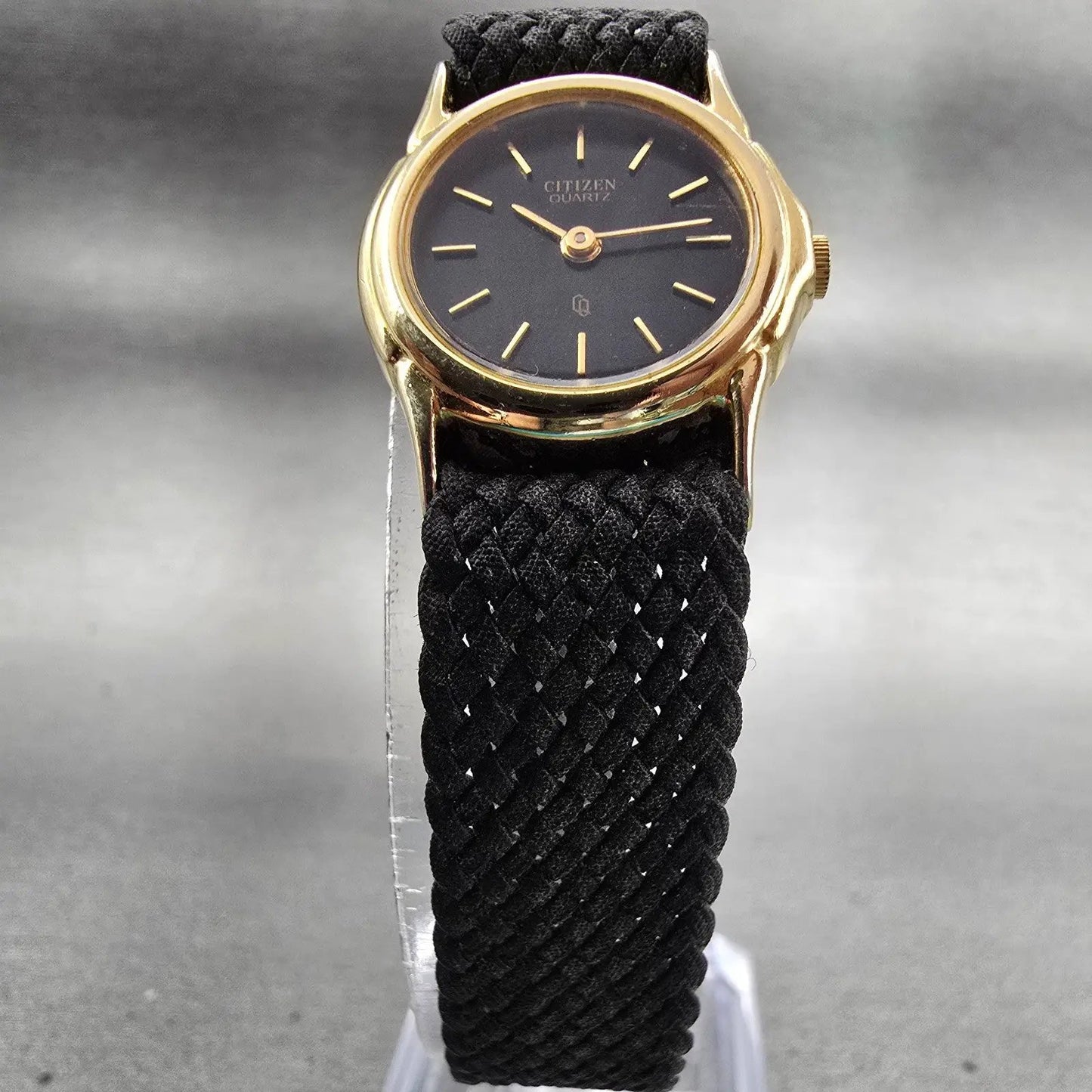 Citizen CQ Watch Women 21mm Black Dial Gold Tone Round 3220-914884 New Battery5