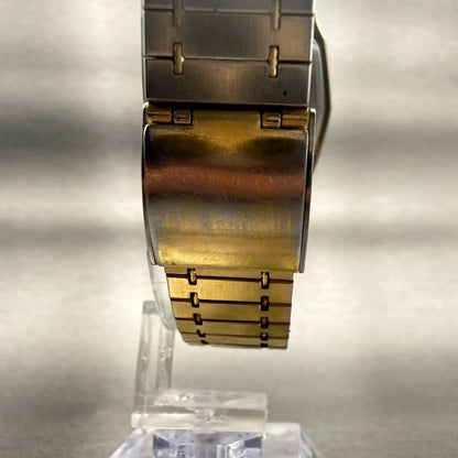 Seiko Dolce Watch Men 30mm Gold Dial Gold Tone Rectangle 6030-5480 New Battery7