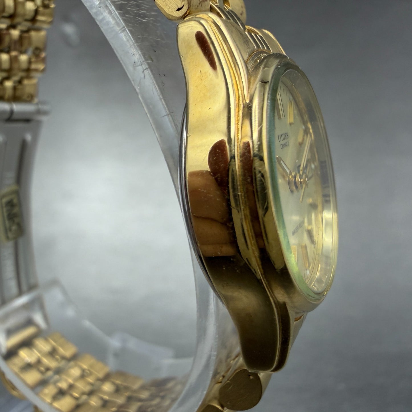 Citizen Watch Women 23mm Champagne Dial Gold Tone Daydate 6000-S38231 New BattAB3
