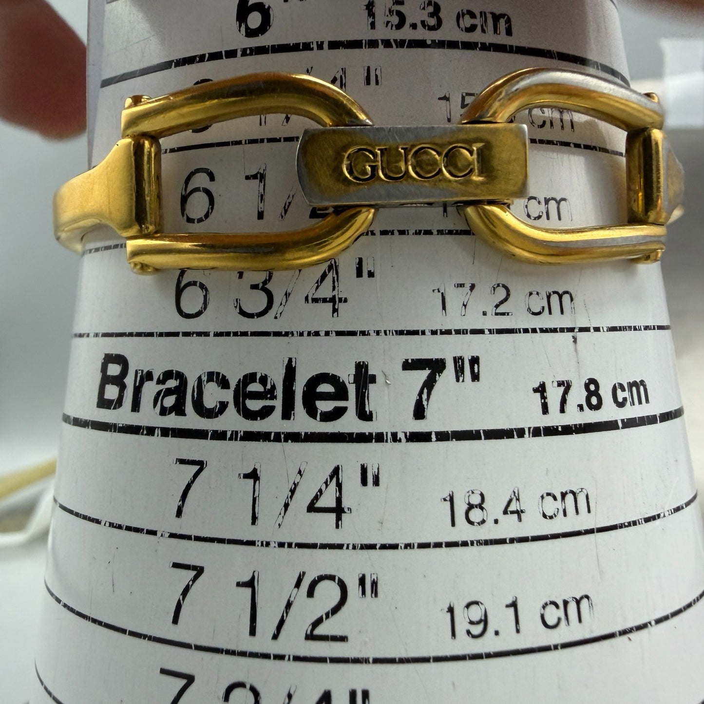 Gucci 1500L Tank Watch Women 12mm MOP Dial Gold Rectangle Bangle New battery TKH10
