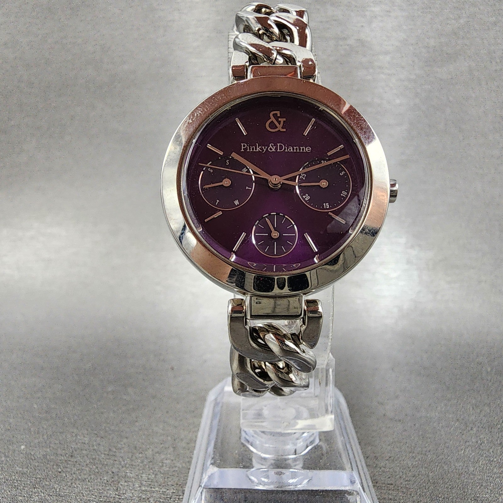 Seiko Pinky & Dianne Watch Women 32mm Purple Dial Steel Daydate Round New Batt6