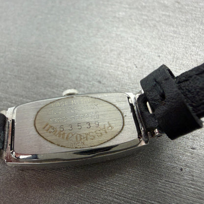 Seiko Tank Watch Women 13mm Silver Dial Silver Tone 1320-6069 New Battery VTG9